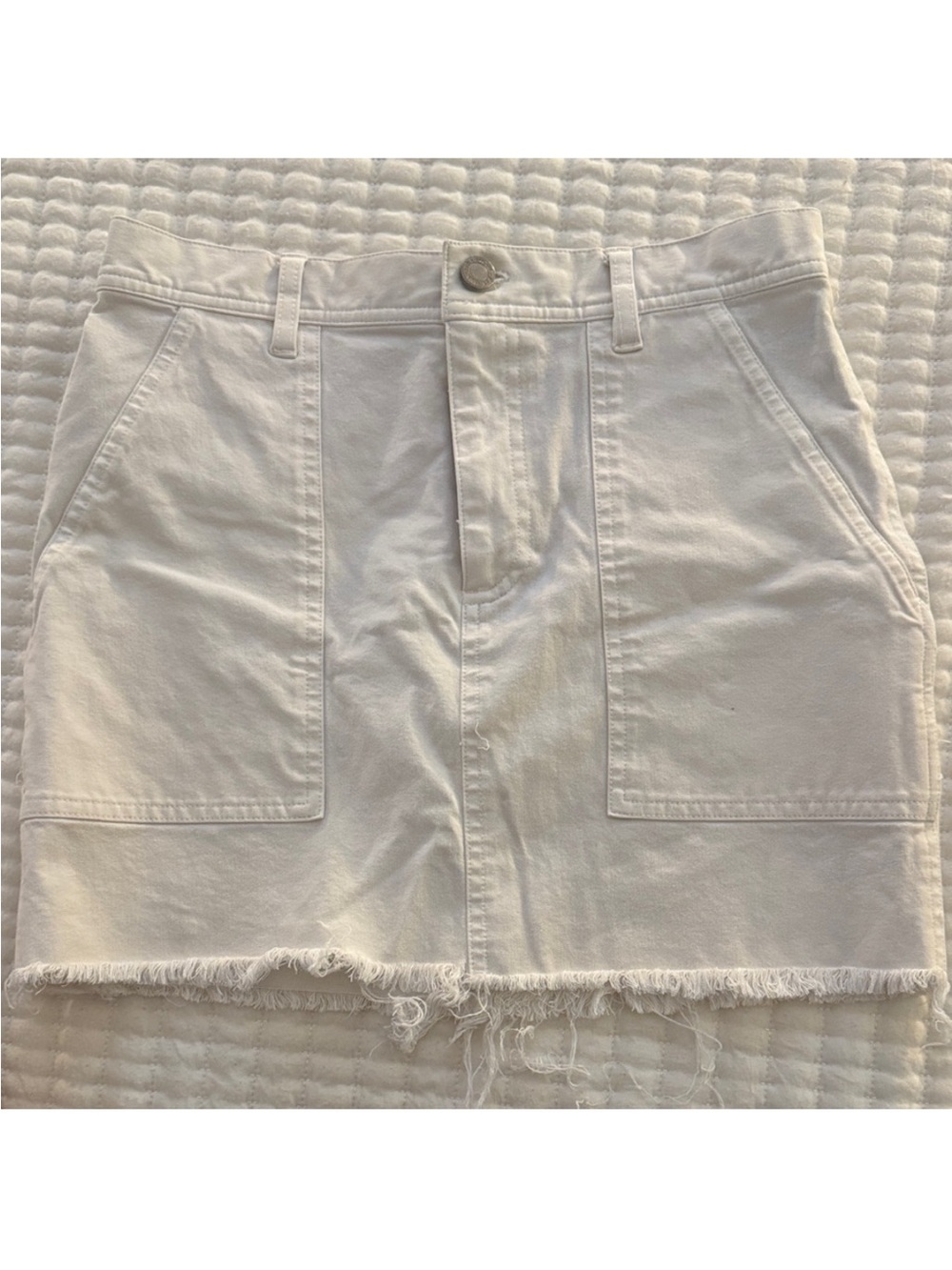 Polo by Ralph Lauren Cargo Black Label White Denim Mini Skirt